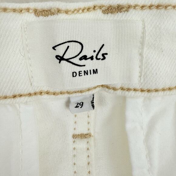 Rails Denim Size 29 The Getty Crop Utility Wide Leg Jeans Ecru High Rise Preppy - Picture 10 of 16
